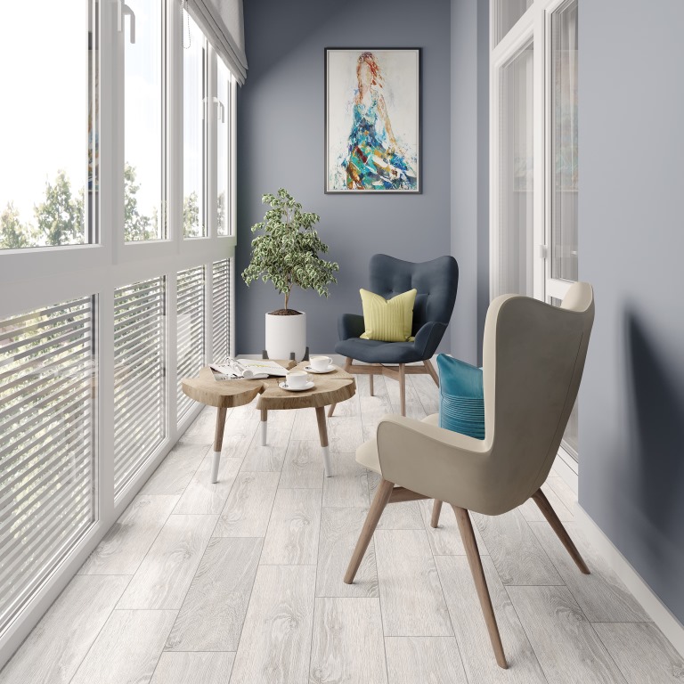 16698 Northwood, серый, 18.5x59.8, глаз. керамогранит